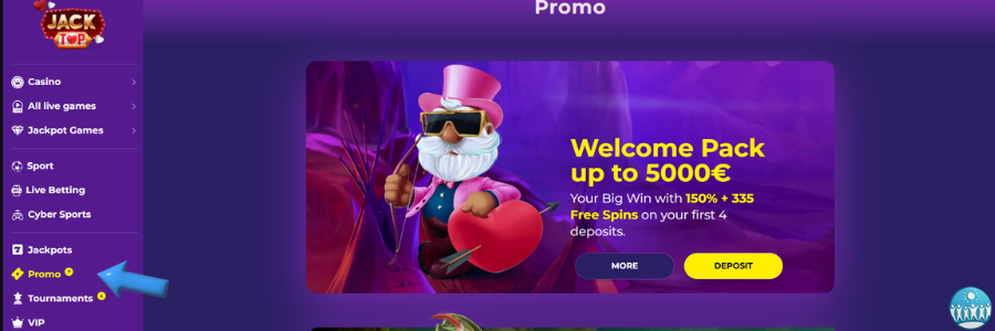 jacktop Casino bonus