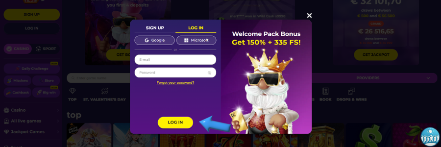 jacktop Casino inloggen