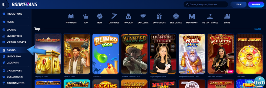 BoomerangBet casino spellen