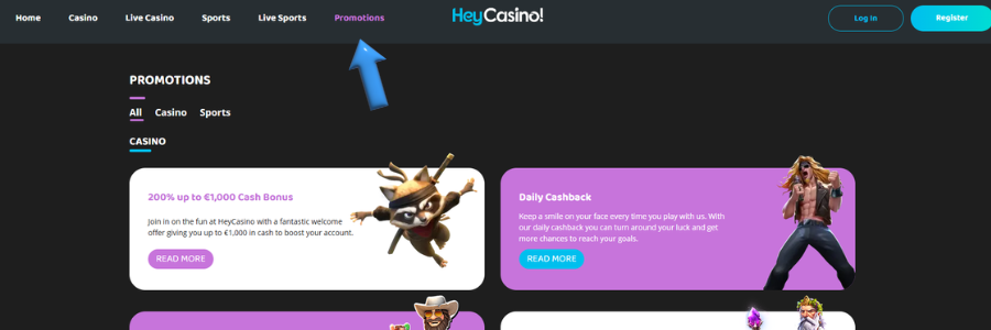 Hey Casino bonus