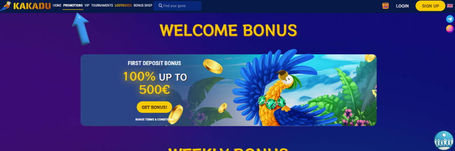 Kakadu Casino bonus