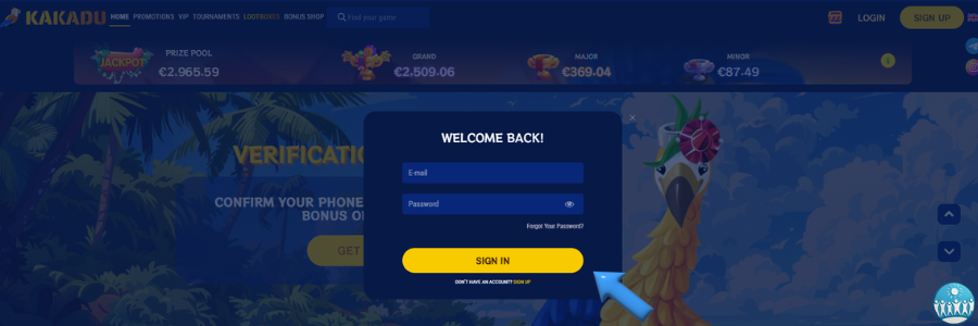 Kakadu Casino login