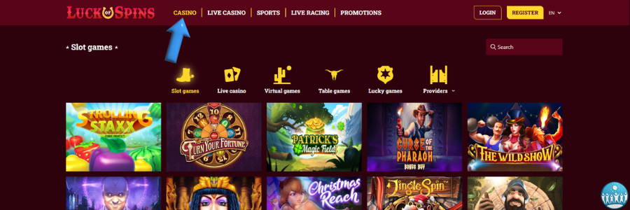 Luck of Spins Casino spellen