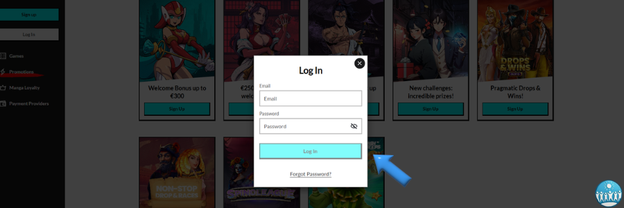 Manga Casino login