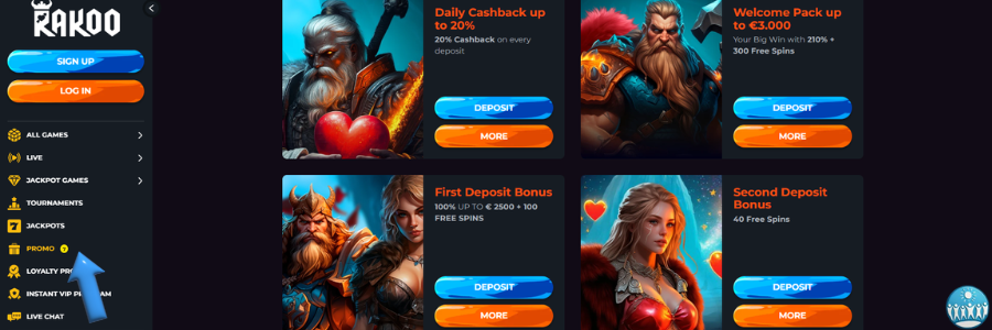 Rakoo Casino bonus