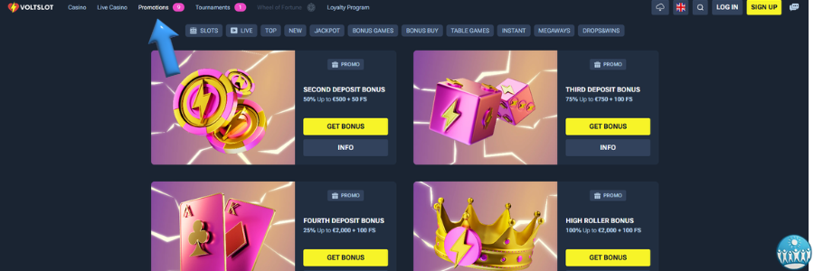 Voltslot Casino bonus