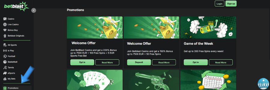 BetBlast casino bonus