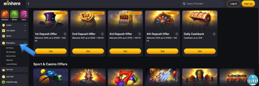 Winhero casino bonus